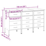 Work Cabinet with Drawer 3 pcs Red and Grey 150 x 55 x 85 cm - Extra Image
