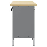 Work Cabinet with Drawer 3 pcs Red and Grey 150 x 55 x 85 cm - Close-Up Angle