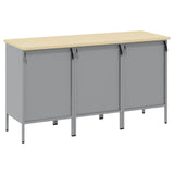Work Cabinet with Drawer 3 pcs Black and Grey 150 x 55 x 85 cm - Top-Down View