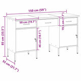 Work Cabinet 3 pcs Red and Grey Engineered wood and steel