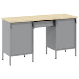Work Cabinet with Drawer 3 pcs Black Engineered wood and steel - Top-Down View
