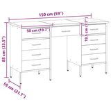 Work Cabinet with Drawer 3 pcs Red Engineered wood and steel - Extra Image
