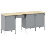 Work Cabinet with Drawer 4 pcs Red Engineered wood and steel - Top-Down View