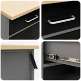 Work Cabinet with Drawer 4 pcs Black Engineered wood and steel