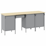 Work Cabinet with Drawer 4 pcs Black Engineered wood and steel - Low Angle