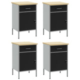 Work Cabinet with Drawer 4 pcs Black and Grey 200 x 55 x 85 cm - 45-Degree Angle