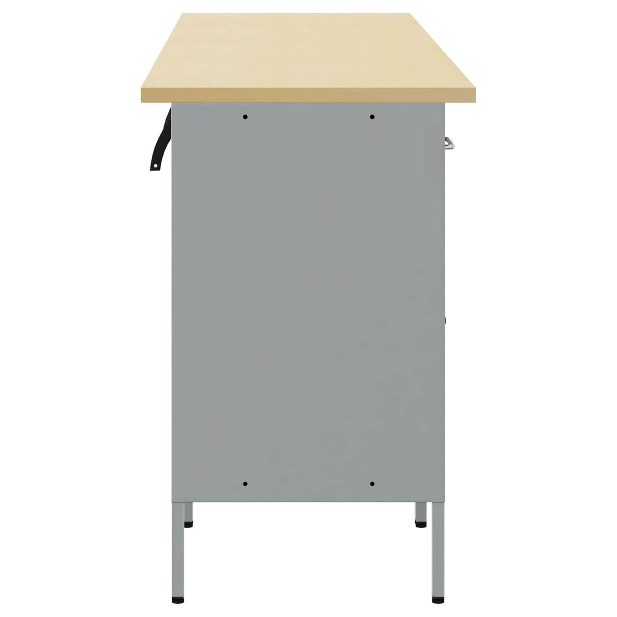 Work Cabinet with Drawer 4 pcs Black and Grey 200 x 55 x 85 cm