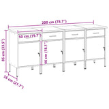 Work Cabinet with Drawer 4 pcs Black and Grey 200 x 55 x 85 cm - Extra Image