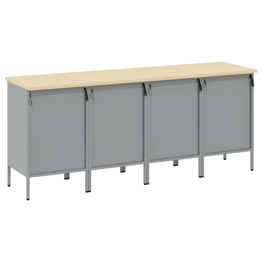 Work Cabinet with Drawer 4 pcs Red and Grey 200 x 55 x 85 cm