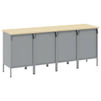 Work Cabinet with Drawer 4 pcs Red and Grey 200 x 55 x 85 cm