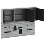 Tool Cabinet Set with Shelf 5 pcs Black Powder-Coated Steel - 45-Degree Angle