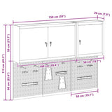 Tool Cabinet Set with Shelf 5 pcs Black Powder-Coated Steel