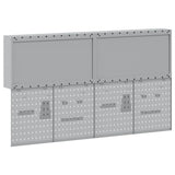 Tool Cabinet Set with Shelf 6 pcs Red Powder-Coated Steel - Low Angle