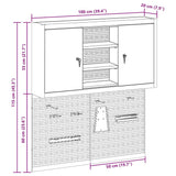 Tool Cabinet Set with Shelf 3 pcs Black Powder-Coated Steel