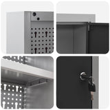 Tool Cabinet Set with Shelf 4 pcs Black Powder-Coated Steel - Extra Image