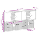 Tool Cabinet Set with Shelf 4 pcs Black Powder-Coated Steel - Extra Image