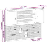 Tool Cabinet Set with Shelf 4 pcs Red Powder-Coated Steel - Extra Image