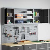 Tool Cabinet Set with Shelf 6 pcs Black Powder-Coated Steel - Top-Down View