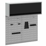 Tool Cabinet Set with Shelf 3 pcs Black Powder-Coated Steel