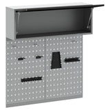 Tool Cabinet Set with Shelf 3 pcs Black Powder-Coated Steel - 45-Degree Angle
