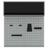Tool Cabinet Set with Shelf 3 pcs Black Powder-Coated Steel