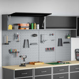 Tool Cabinet Set with Shelf 6 pcs Black Powder-Coated Steel - Top-Down View