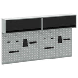 Tool Cabinet Set with Shelf 6 pcs Black Powder-Coated Steel