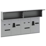 Tool Cabinet Set with Shelf 6 pcs Black Powder-Coated Steel - 45-Degree Angle