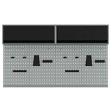 Tool Cabinet Set with Shelf 6 pcs Black Powder-Coated Steel