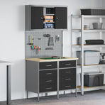 Work Cabinet Set with Drawer with Shelf 5 pcs Black