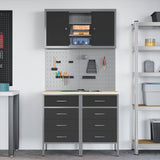 Work Cabinet Set with Drawer with Shelf 5 pcs Black