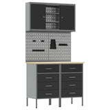 Work Cabinet Set with Drawer with Shelf 5 pcs Black