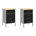Work Cabinet Set with Drawer with Shelf 5 pcs Black