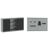 Work Cabinet Set with Drawer with Shelf 5 pcs Black - Close-Up Angle