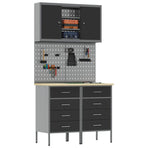 Work Cabinet Set with Drawer with Shelf 5 pcs Black