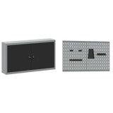 Work Cabinet with Drawer 5 pcs Black Engineered wood and steel