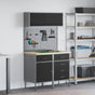 Work Cabinet Set with Drawer with Shelf Manual 5 pcs Black