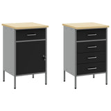 Work Cabinet Set with Drawer with Shelf Manual 5 pcs Black