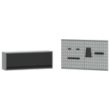 Work Cabinet Set with Drawer with Shelf Manual 5 pcs Black - Close-Up Angle