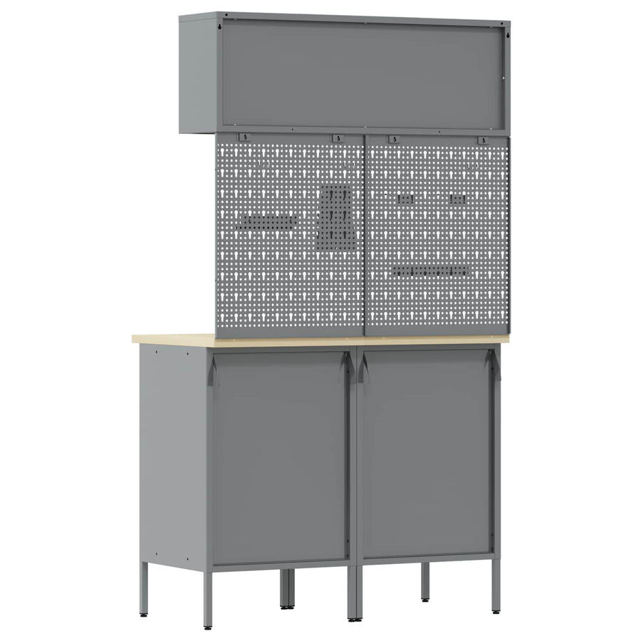 Work Cabinet Set with Drawer with Shelf Manual 5 pcs Black