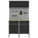 Work Cabinet Set with Drawer with Shelf Manual 5 pcs Black