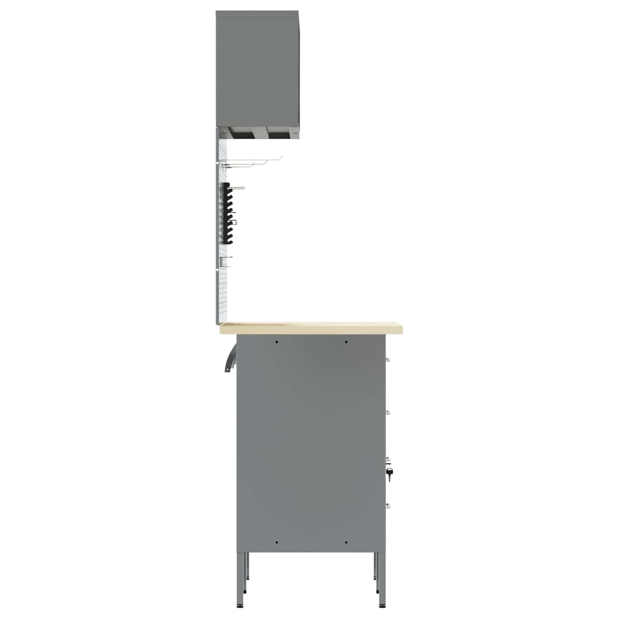 Work Cabinet Set with Drawer with Shelf Manual 5 pcs Black