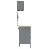 Work Cabinet Set with Drawer with Shelf Manual 5 pcs Black