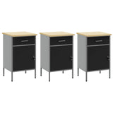 Work Cabinet with Drawer 7 pcs Black Engineered wood and steel