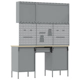 Work Cabinet 8 pcs Black and Grey Engineered wood and steel - Extra Image