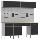 Work Cabinet Set with Drawer with Storage Manual 10 pcs Black