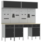 Work Cabinet Set with Drawer with Storage Manual 10 pcs Black