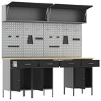 Work Cabinet Set with Drawer with Storage Manual 10 pcs Black