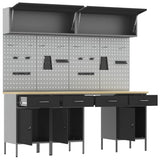 Work Cabinet Set with Drawer with Storage Manual 10 pcs Black - 45-Degree Angle