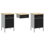 Work Cabinet Set with Drawer with Storage Manual 10 pcs Black